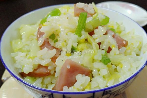 香肠青蔬炒饭的做法图解7