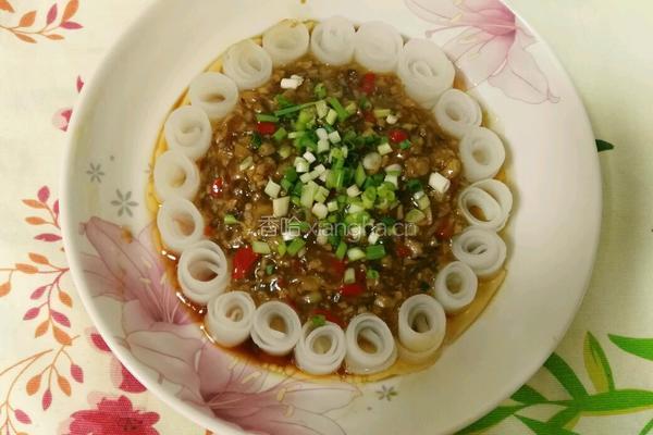 香菇酿肉白萝卜卷的做法图解10