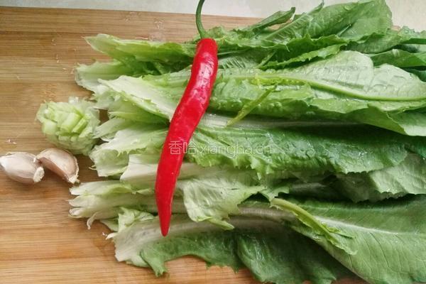 白灼油麦菜的做法图解1