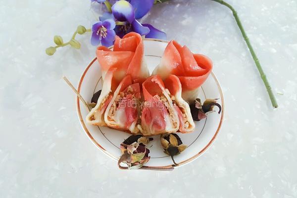 玫瑰花煎饺的做法图解2
