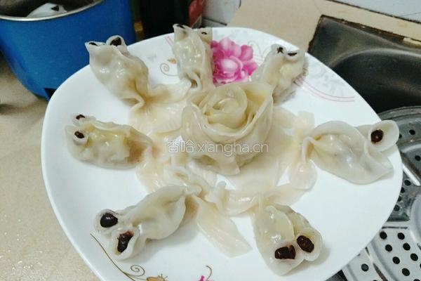 玫瑰金鱼蒸饺的做法图解7