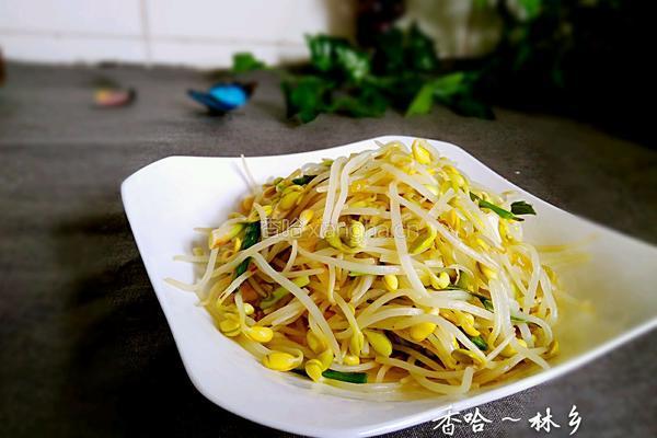 青蒜炒黄豆芽
