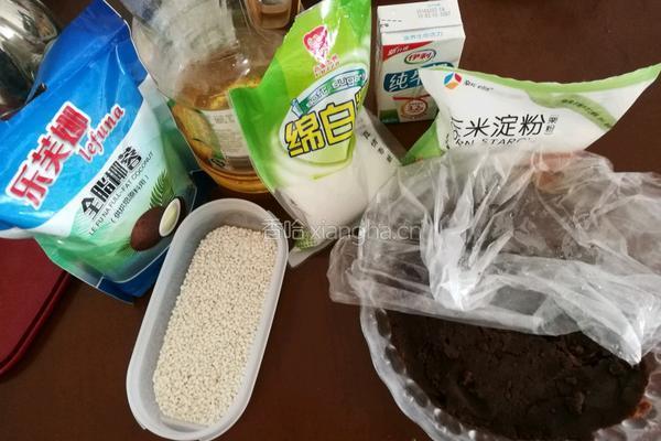 豆沙糯米滋的做法图解1