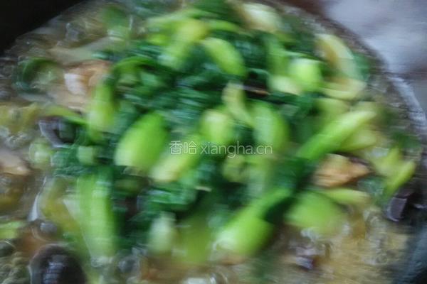 油菜蚝油香菇的做法图解10