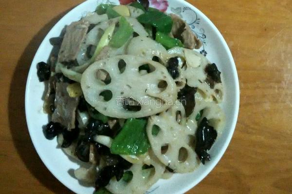 莲藕木耳炒肉片的做法图解14
