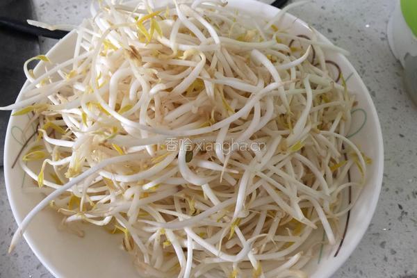 青椒豆芽的做法图解1