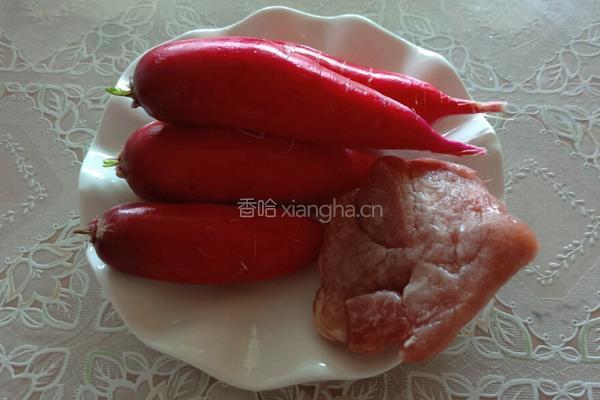 水萝卜炒肉的做法图解1