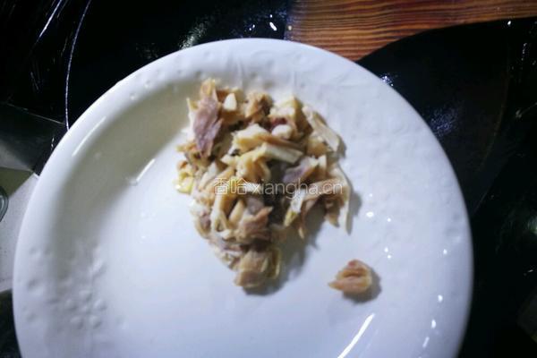 咸鸡肉炒芥菜的做法图解4