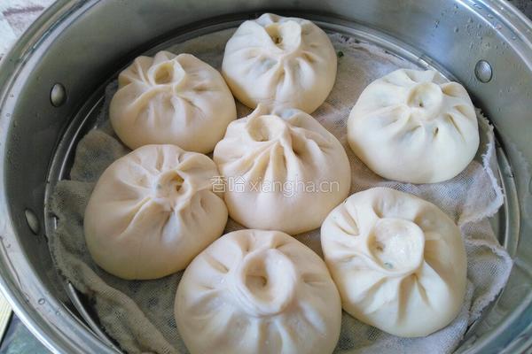 韭菜馅素包子的做法图解21