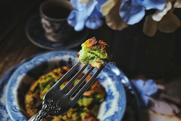 美貌早餐 抹茶面包布丁的做法图解11