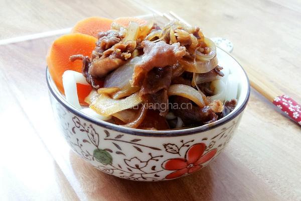 牛丼乌冬面的做法图解5