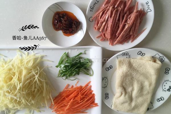 土豆丝卷煎饼的做法图解1
