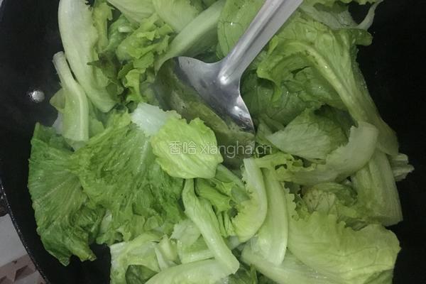 蒜末虾米生菜的做法图解6