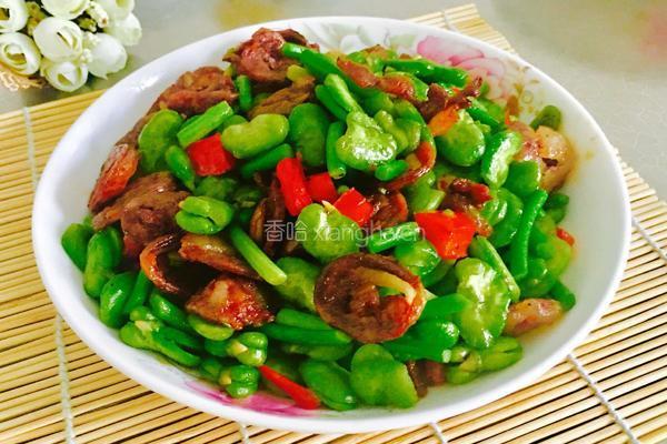 辣肠炒蚕豆的做法图解12