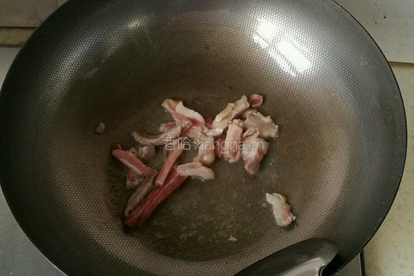 蒜苔炒肉的做法图解2