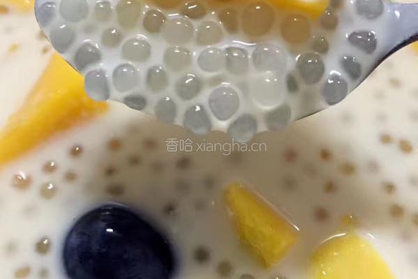 芒果葡萄西米露的做法图解4