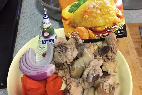 泰式黄咖喱鸡饭的做法图解1