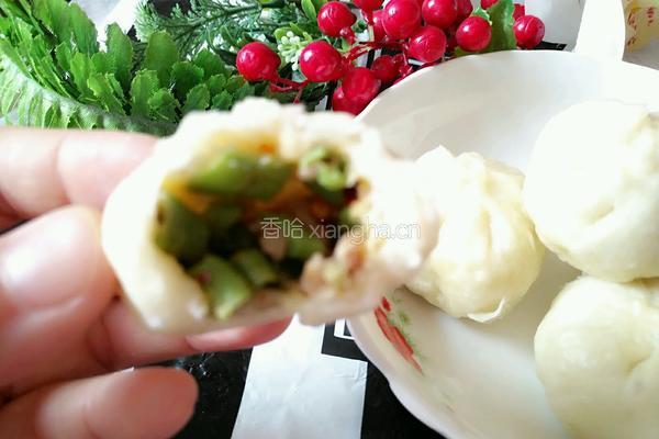豆角肉末小包子的做法图解1