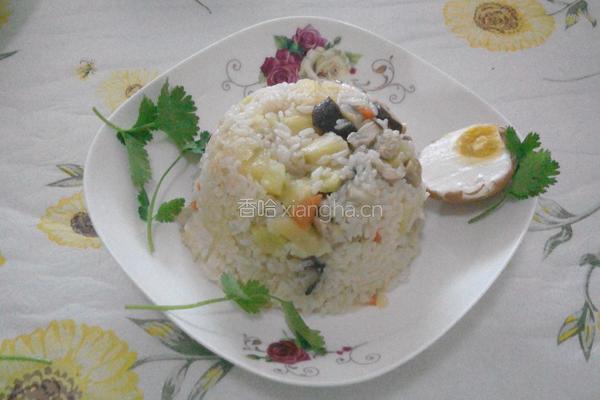 电饭锅版–土豆香菇焖饭的做法图解12