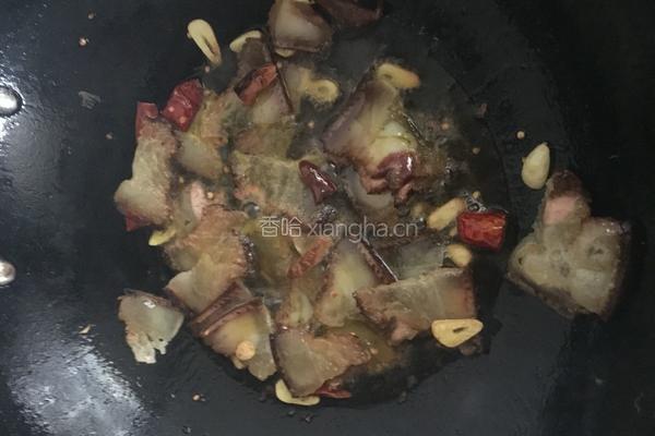 蒜苔炒腊肉的做法图解6