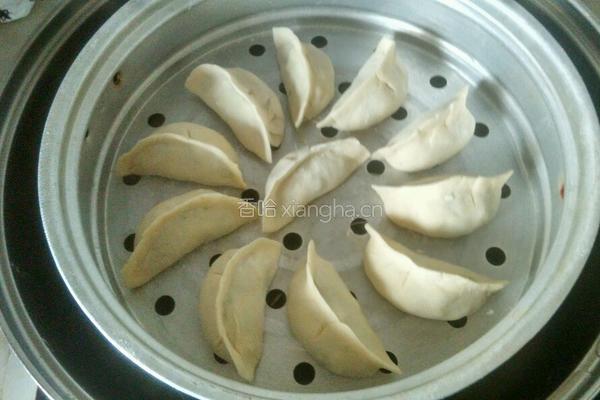 韭菜海米鸡蛋蒸饺的做法图解15