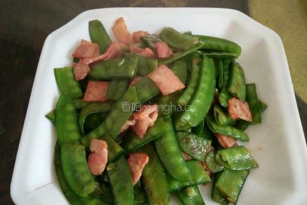 培根炒荷兰豆的做法图解5