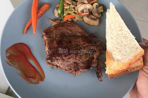 牛排全麦面包早餐组合的做法图解3