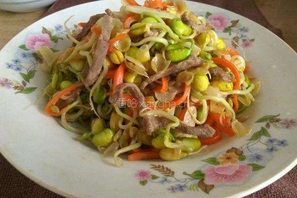 炒肉丝黄豆芽的做法图解9
