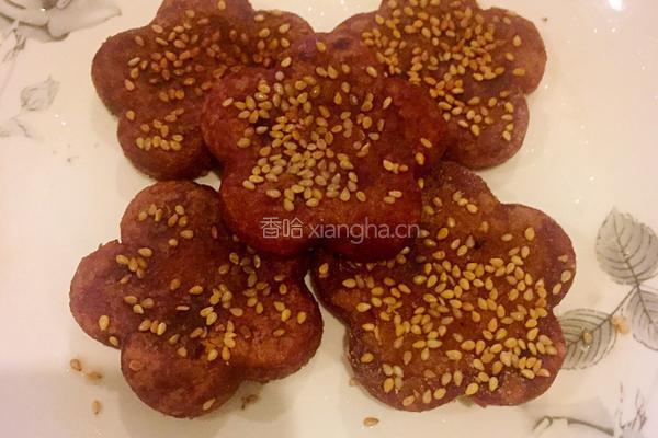 南瓜紫薯糯米饼的做法图解5