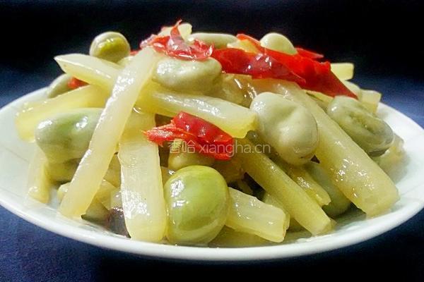 泡椒牛皮菜炒蚕豆的做法图解9