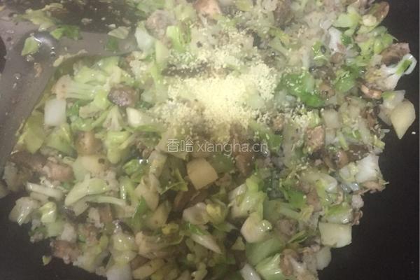 土豆，包菜，肉沫，蘑菇，花菜包子馅的做法图解9
