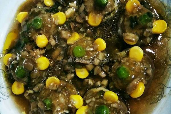 香菇酿肉末的做法图解11