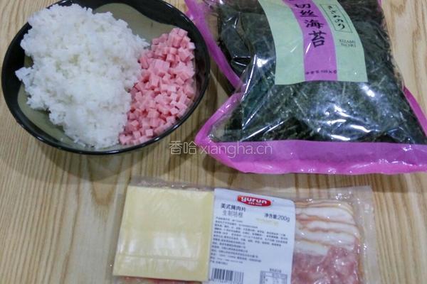 芝士培根饭卷的做法图解1