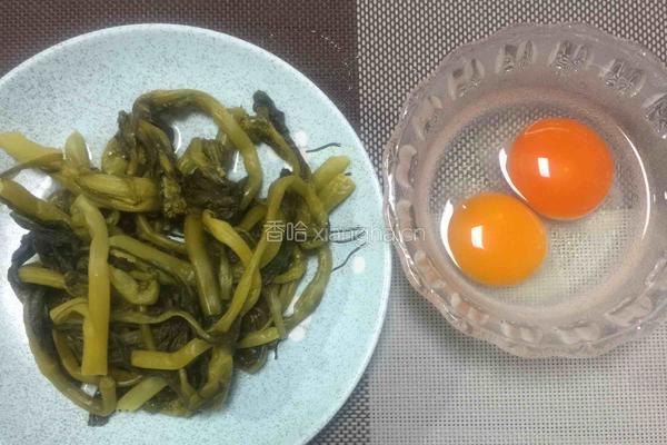 菜苔鸭蛋饼的做法图解1