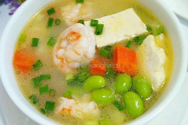 虾仁豆腐毛豆汤的做法图解10