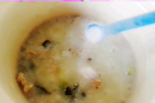 皮蛋香菇肉末粥的做法图解8