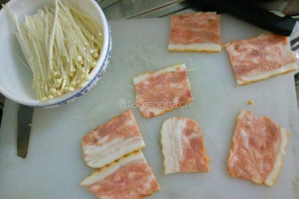 香辣培根金针菇的做法图解1