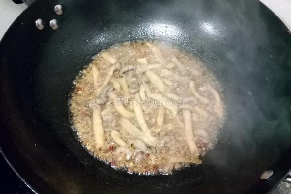 肉沫蘑菇的做法图解6