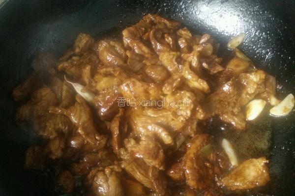 肉片炒蒜薹的做法图解5