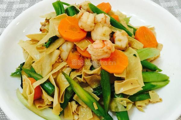 蒜香虾仁芦笋豆腐皮的做法图解15
