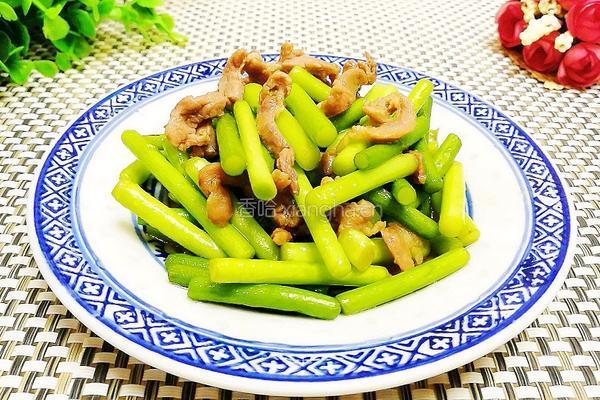 蒜苔炒肉丝的做法图解8