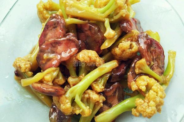 香肠炒菜花的做法图解11