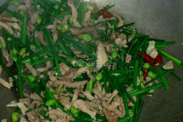 韭菜苔炒肉丝的做法图解6
