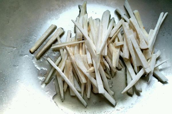 小葱杏鲍菇炒火腿的做法图解3