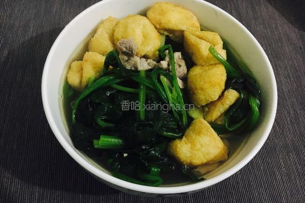 菠菜肉片豆腐泡汤的做法图解8