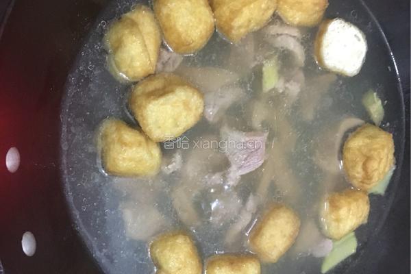 菠菜肉片豆腐泡汤的做法图解6
