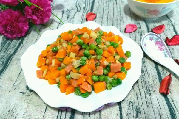 豌豆南瓜炒火腿的做法图解8