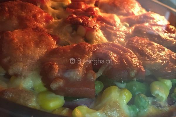 低脂火腿什锦披萨的做法图解13