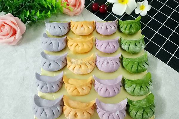 彩色饺子的做法图解1