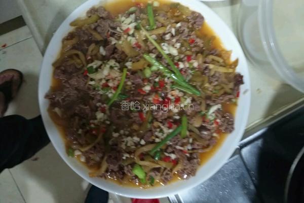 牛肉炸菜的做法图解3